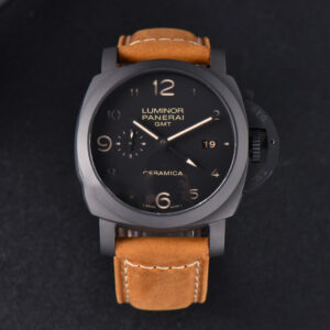 PAM441 Luminor 1950 GMT Ceramic VSF 44mm 3 Days Black DIal Leather Strap P9001 - Image 8