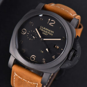 PAM441 Luminor 1950 GMT Ceramic VSF 44mm 3 Days Black DIal Leather Strap P9001 - Image 9
