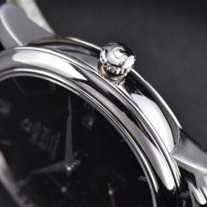 De Ville Hour Vision VSF 41mm Black Dial Roma Marker Leather Strap A8500 - Image 11