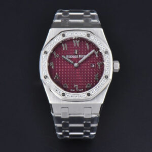 Royal Oak Ladies 67651ST 33mm ZF SS Diamond Red Arabic Dial SS Bracelet Quartz - Image 5