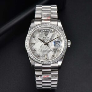 Daydate 36MM GMF SS Meteorite Dial Diamond Marker SS Bracelet A3235 - Image 15