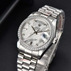 Daydate 36MM GMF SS Meteorite Dial Diamond Marker SS Bracelet A3235 - Image 14