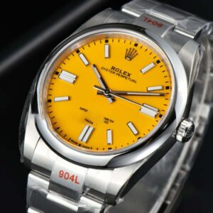 Oyster Perpetual 124300 41mm EWF Yellow Dial SS Bracelet A3230 - Image 9